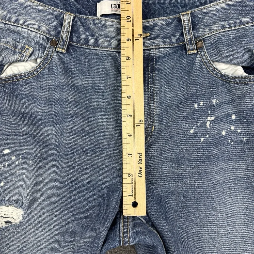 Cabi Jeans Women's 8 Distressed Straight‎ Leg Blue Denim Urban Casual Y2K Style